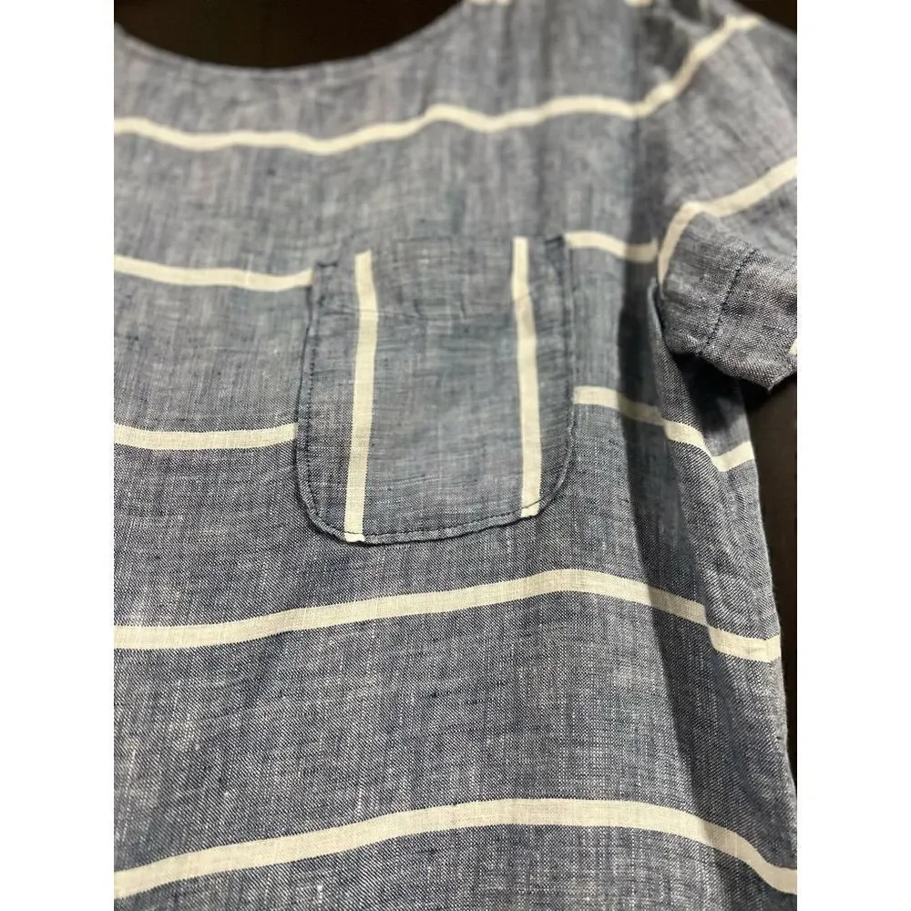 Lou & Grey Blue and White Linen Mini Dress Size XS - Picture 5 of 9